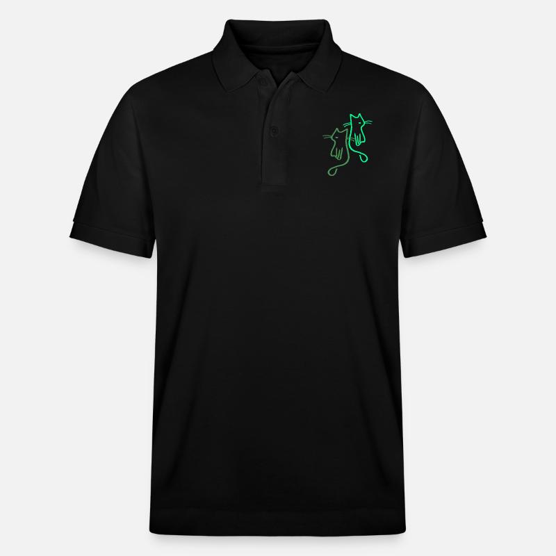 Chat Chat Cadeau Rétro - Polo PREPSTER bio Stanley/Stella Unisexe - noir