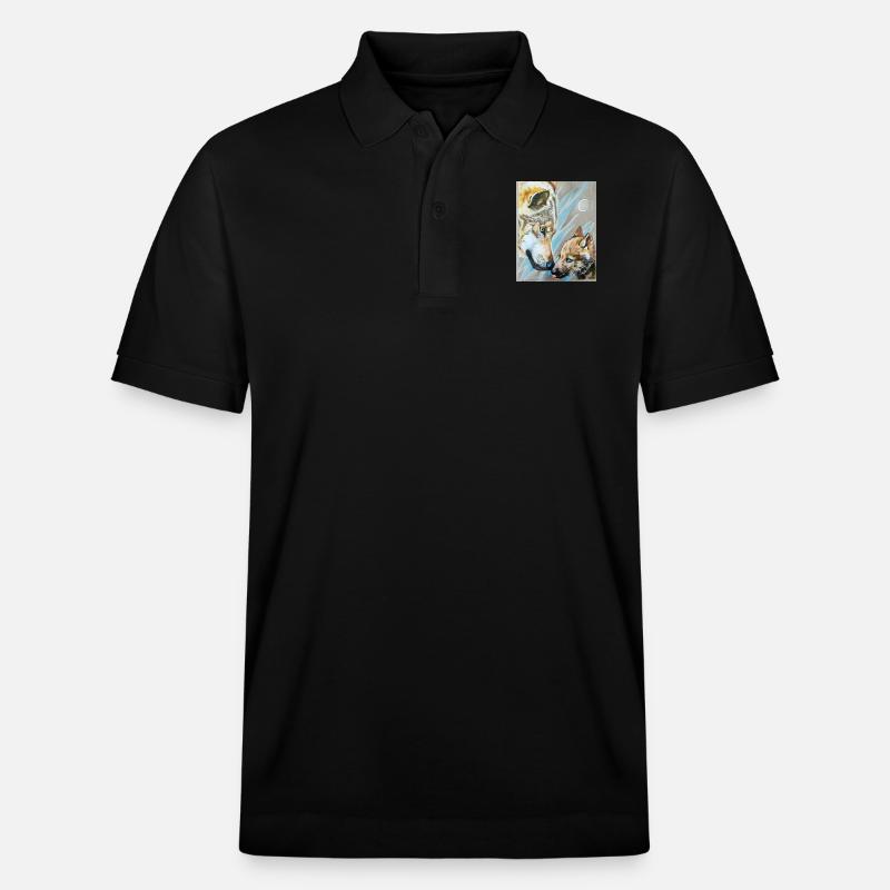 Wolfmama und Wolfjunges - Stanley/Stella Unisex Bio-Poloshirt PREPSTER - Schwarz