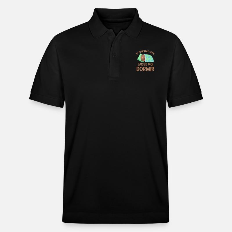 Humour marmotte dormir - Polo PREPSTER bio Stanley/Stella Unisexe - noir
