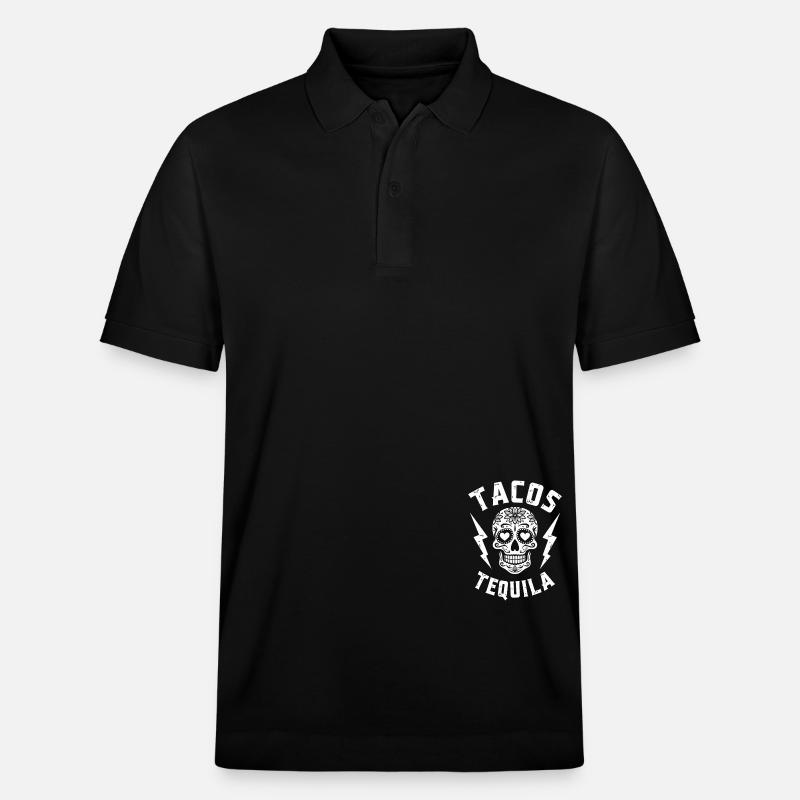 Tacos Tequila & Skull Vibes - Polo PREPSTER bio Stanley/Stella Unisexe - noir