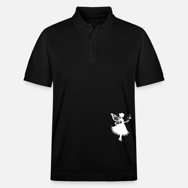 Zauberhafte Fee mit Blume - Stanley/Stella Unisex Bio-Poloshirt PREPSTER - Schwarz