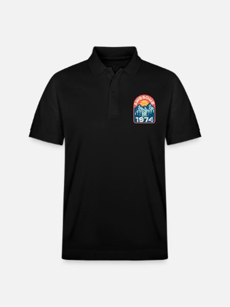 Awesome since 1974 - Stanley/Stella Unisex Organic Polo Shirt PREPSTER - black