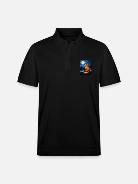Fox Van Gogh Style - Stanley/Stella Unisex Organic Polo Shirt PREPSTER - black