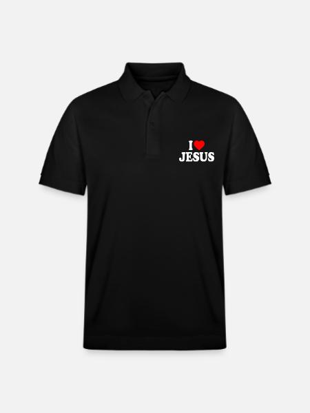 I love jesus - Stanley/Stella Unisex Organic Polo Shirt PREPSTER - black