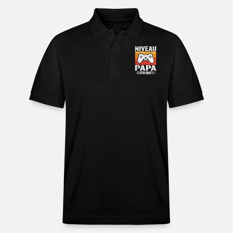 Niveau Papa Débloqué - Polo PREPSTER bio Stanley/Stella Unisexe - noir