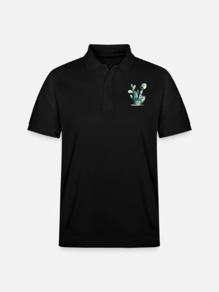 Cactus Watercolor | Greenery Watercolor Edition - Stanley/Stella Unisex Organic Polo Shirt PREPSTER - black