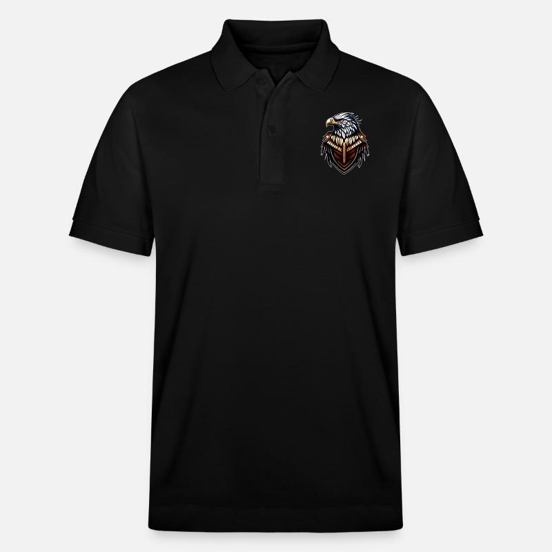 Logo de l’emblème de l’aigle - Polo PREPSTER bio Stanley/Stella Unisexe - noir