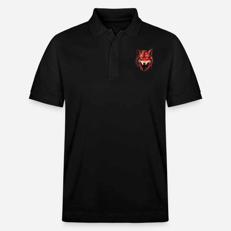 Roter Wolfskopf - Stanley/Stella Unisex Bio-Poloshirt PREPSTER - Schwarz