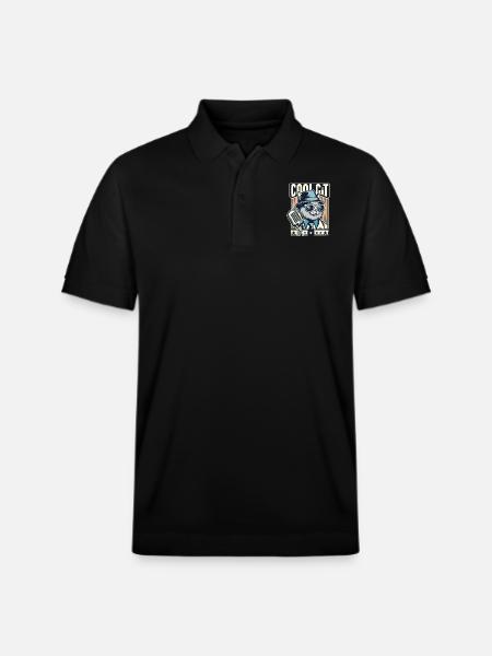 Coolcat - Stanley/Stella Unisex Organic Polo Shirt PREPSTER - black