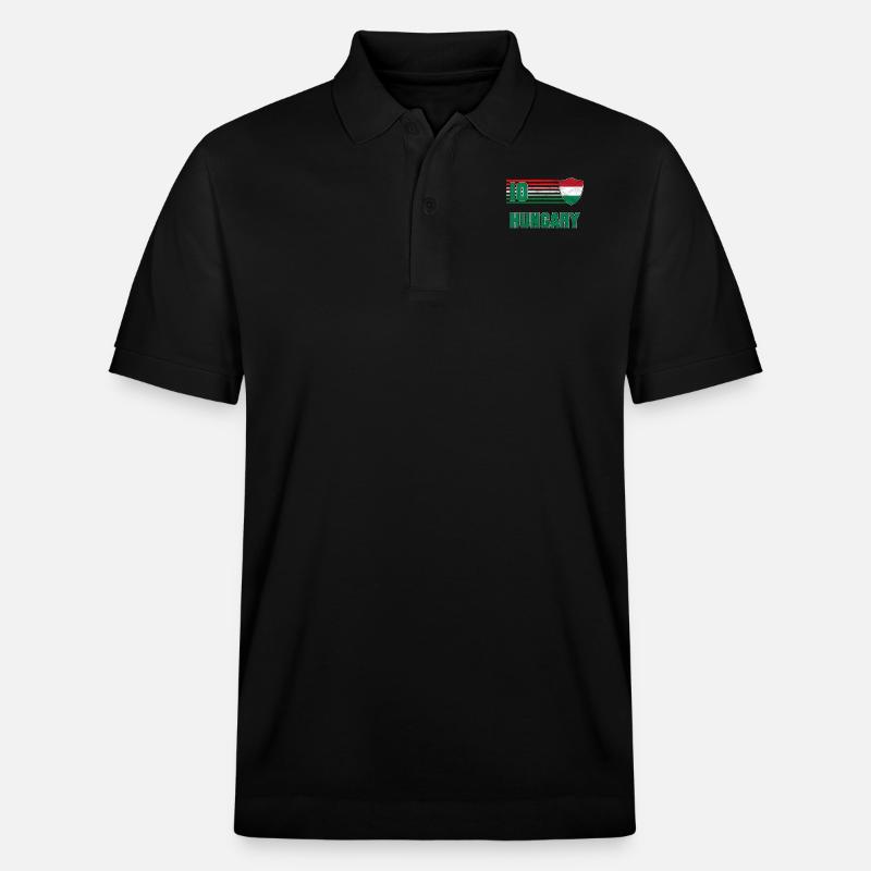 Ungarn - Stanley/Stella Unisex Bio-Poloshirt PREPSTER - Schwarz