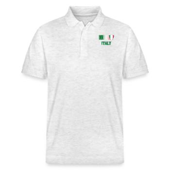 Italie - Polo PREPSTER bio Stanley/Stella Unisexe - blanc chiné - Devant - Roxy (174cm) & Andy (188cm)