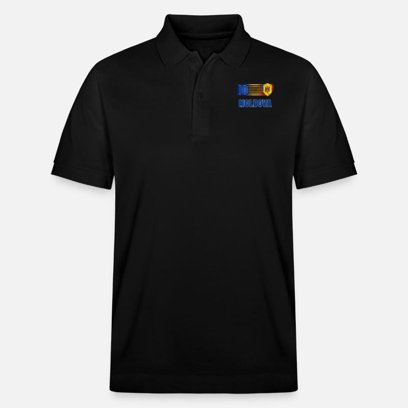 Moldawien - Stanley/Stella Unisex Bio-Poloshirt PREPSTER - Schwarz