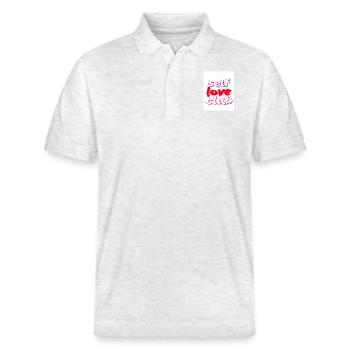 Self love club - Polo PREPSTER bio Stanley/Stella Unisexe - blanc chiné - Devant - Roxy (174cm) & Andy (188cm)