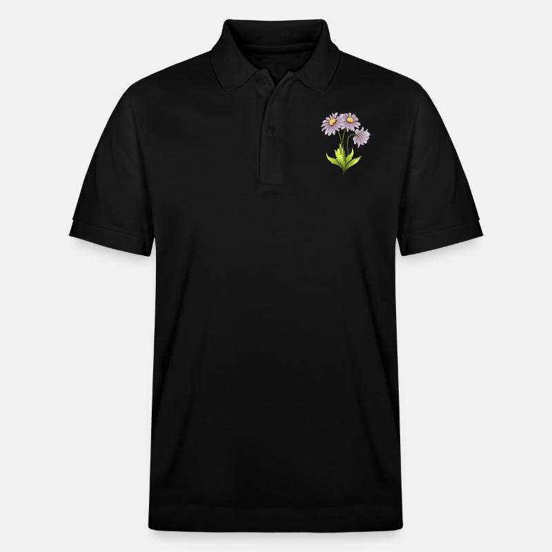 Blumen - Stanley/Stella Unisex Bio-Poloshirt PREPSTER - Schwarz