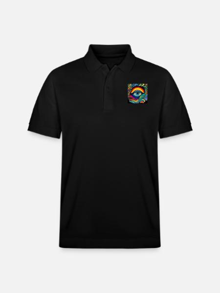 TRIPPY EYE - Stanley/Stella Unisex Organic Polo Shirt PREPSTER - black
