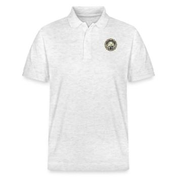 St. Martin Retro Karibischer Sonnenschein - Stanley/Stella Unisex Bio-Poloshirt PREPSTER - Weiß meliert - Vorne - Roxy (174cm) & Andy (188cm)