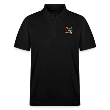 Zurück in die 90´s Kassette - Stanley/Stella Unisex Bio-Poloshirt PREPSTER - Schwarz - Vorne - Roxy (174cm) & Andy (188cm)