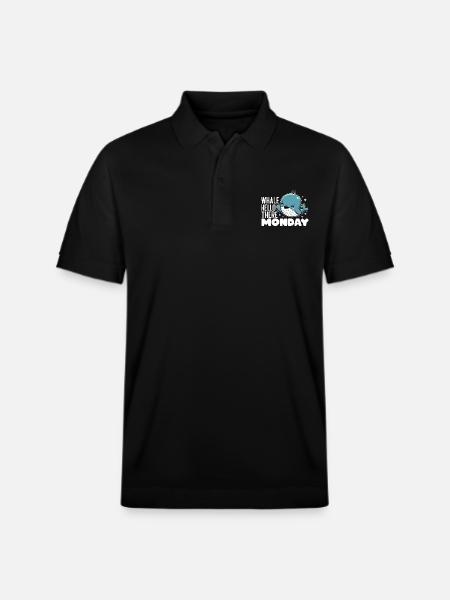 WHALE HELLO THERE MONDAY - Stanley/Stella Unisex Organic Polo Shirt PREPSTER - black