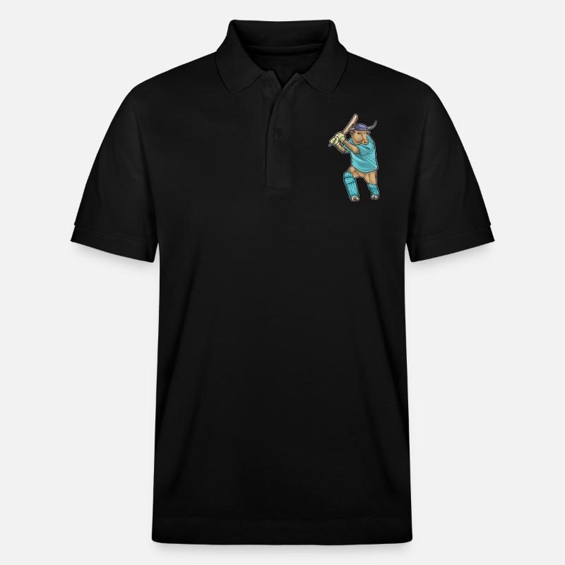 Bull Cricket Batte de cricket - Polo PREPSTER bio Stanley/Stella Unisexe - noir