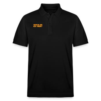 was habe ich hier verloren? - Stanley/Stella Unisex Bio-Poloshirt PREPSTER - Schwarz - Vorne - Roxy (174cm) & Andy (188cm)