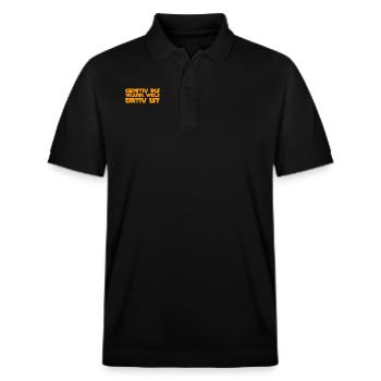 Genitiv und Dativ - Stanley/Stella Unisex Bio-Poloshirt PREPSTER - Schwarz - Vorne - Roxy (174cm) & Andy (188cm)