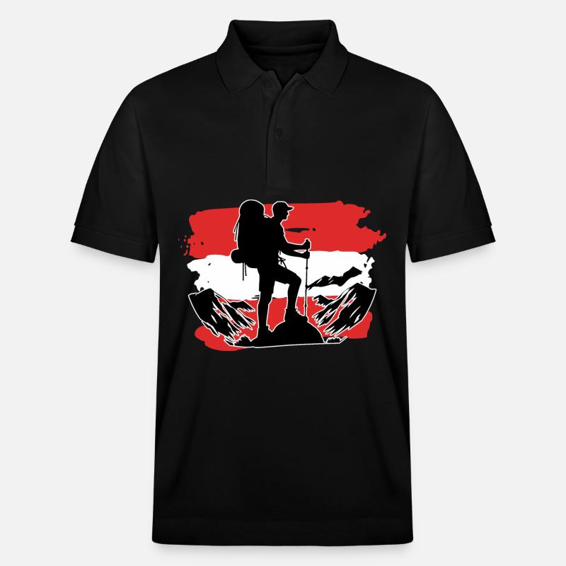 Drapeau autrichien Randonneurs - Polo PREPSTER bio Stanley/Stella Unisexe - noir