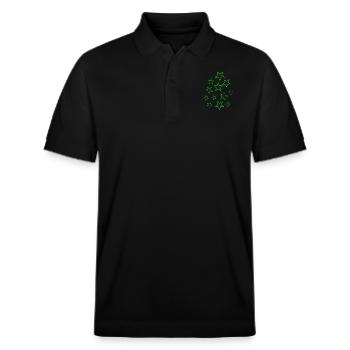 Étoiles ciel étoilé conception vecteur vert - Polo PREPSTER bio Stanley/Stella Unisexe - noir - Devant - Roxy (174cm) & Andy (188cm)