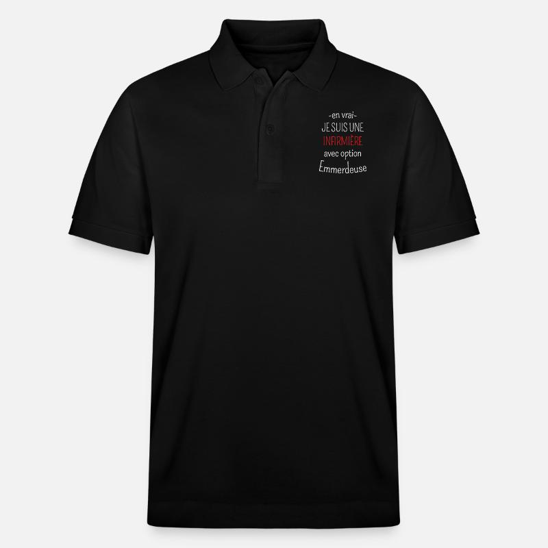 Infirmière avec Option Emmerdeuse - Polo PREPSTER bio Stanley/Stella Unisexe - noir