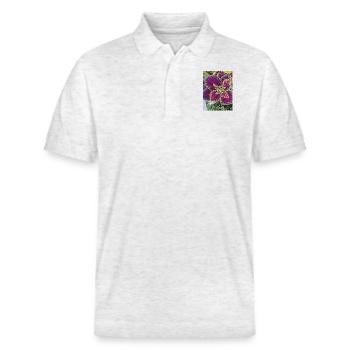 Josephs Mantel auch chinesischer Amaranth - Stanley/Stella Unisex Bio-Poloshirt PREPSTER - Weiß meliert - Vorne - Roxy (174cm) & Andy (188cm)