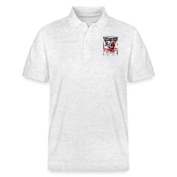 Strand-T-Shirt-Design - Stanley/Stella Unisex Bio-Poloshirt PREPSTER - Weiß meliert - Vorne - Roxy (174cm) & Andy (188cm)