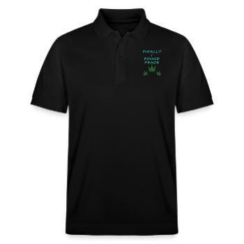I found peace in mary - Stanley/Stella Unisex Organic Polo Shirt PREPSTER - black - Front - Roxy (174cm) & Andy (188cm)