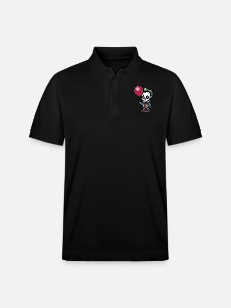 Pequeño payaso aterrador con pelo verde con un globo - Polo orgánico unisex PREPSTER de Stanley/Stella - negro