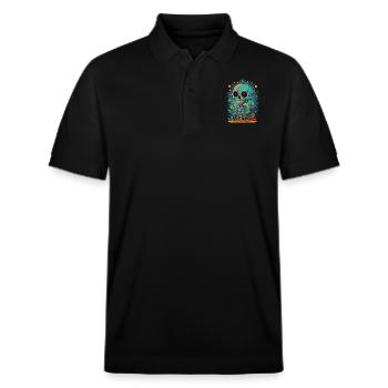 Skelett - Stanley/Stella Unisex Bio-Poloshirt PREPSTER - Schwarz - Vorne - Roxy (174cm) & Andy (188cm)