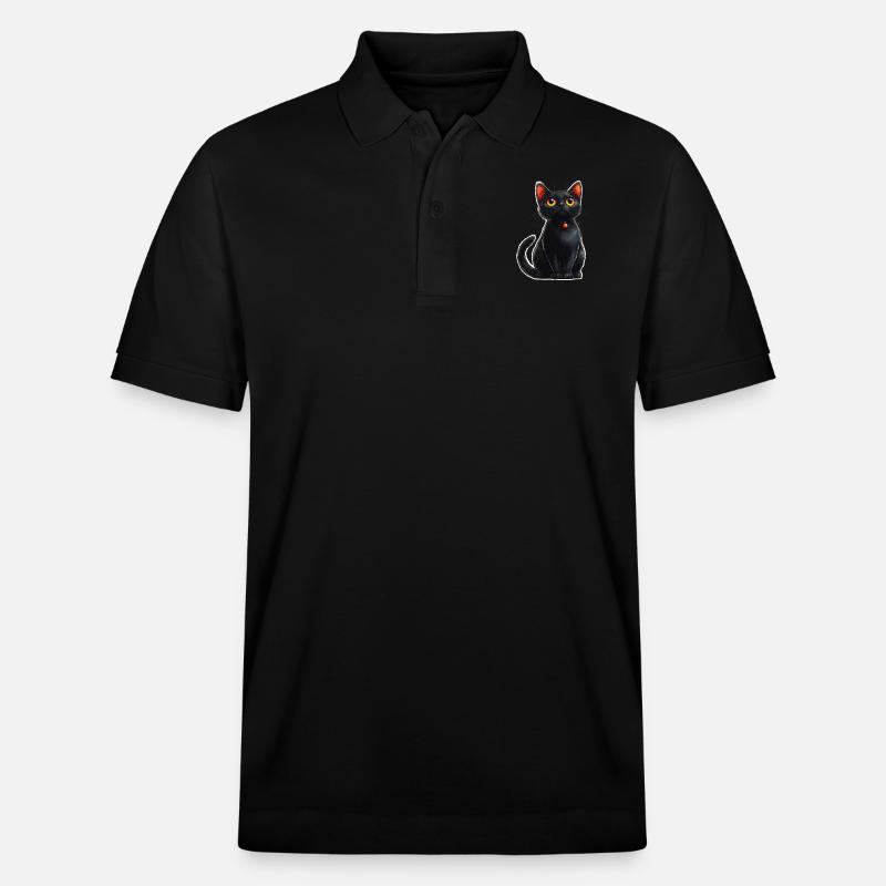 Schwarze Katze - Stanley/Stella Unisex Bio-Poloshirt PREPSTER - Schwarz