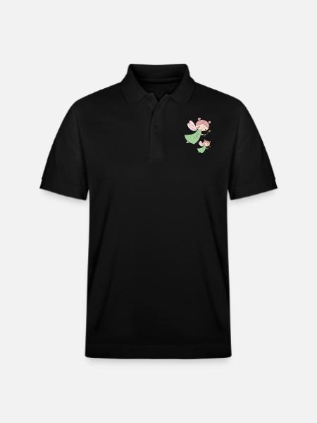 Fairy big and small - Stanley/Stella Unisex Organic Polo Shirt PREPSTER - black