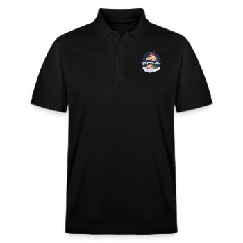 Awesome Zack Name w Santa Hat in Xmas Theme - Stanley/Stella Unisex Organic Polo Shirt PREPSTER - black - Front - Roxy (174cm) & Andy (188cm)