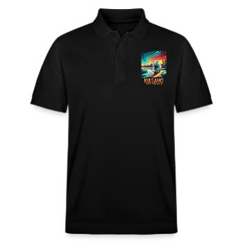 Kuusamo Finland Into The Wild - Stanley/Stella Unisex Organic Polo Shirt PREPSTER - black - Front - Roxy (174cm) & Andy (188cm)