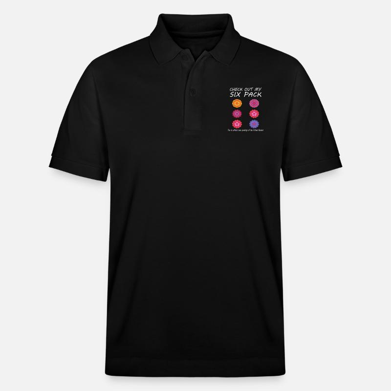 Blumen Sixpack - Stanley/Stella Unisex Bio-Poloshirt PREPSTER - Schwarz