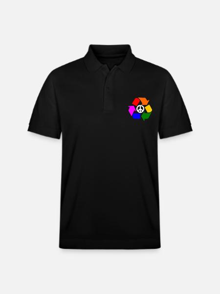 Peace lgbt sign - peace sign - Stanley/Stella Unisex Organic Polo Shirt PREPSTER - black