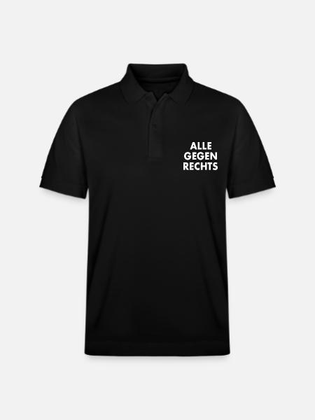 Alle gegen rechts - Stanley/Stella Unisex Bio-Poloshirt PREPSTER - Schwarz