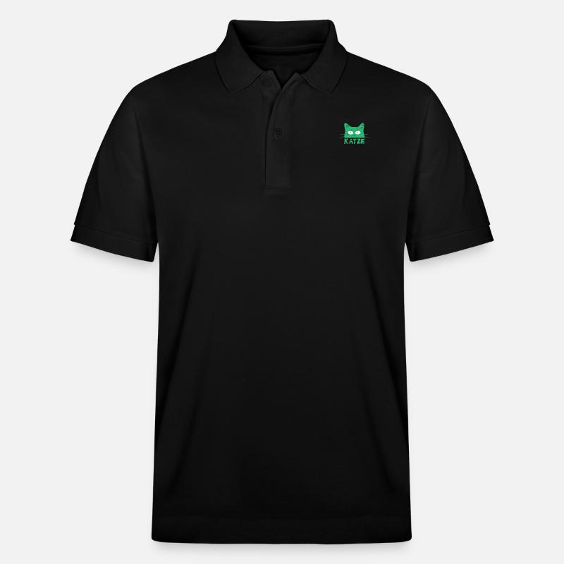 Katze - Stanley/Stella Unisex Bio-Poloshirt PREPSTER - Schwarz