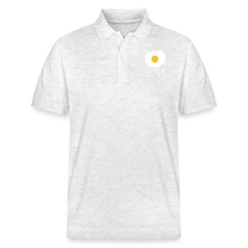 spray tropfen graffiti stempel spiegelei essen lec - Stanley/Stella Unisex Bio-Poloshirt PREPSTER - Weiß meliert - Vorne - Roxy (174cm) & Andy (188cm)