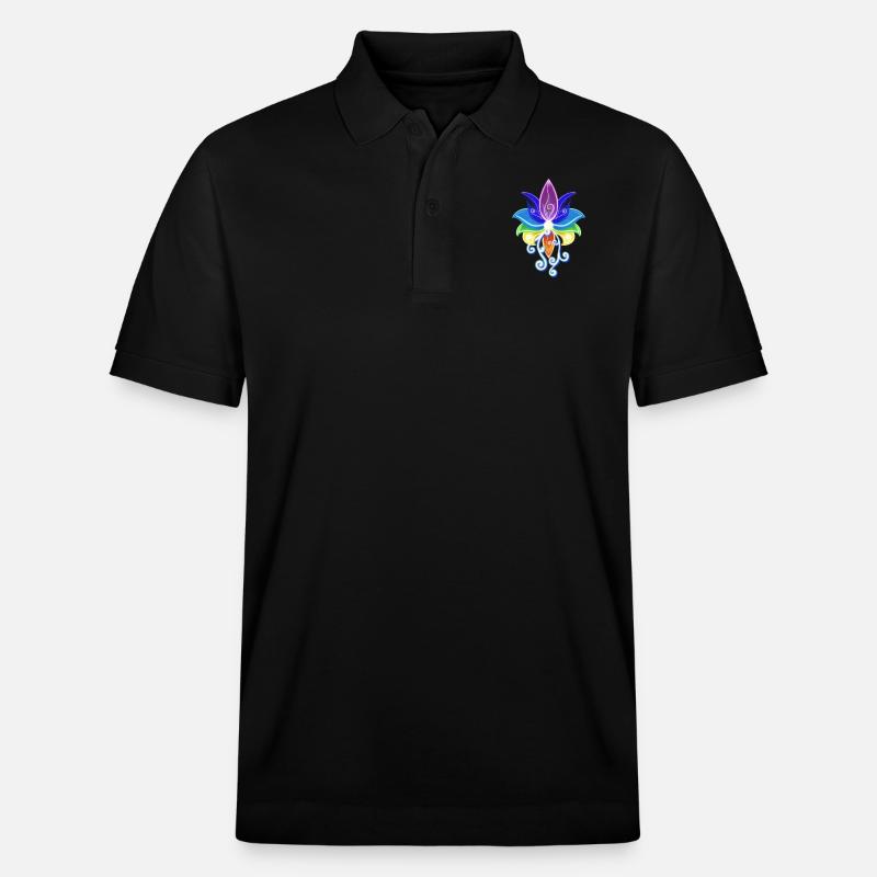 Lotus 🪷 - Stanley/Stella Unisex Bio-Poloshirt PREPSTER - Schwarz