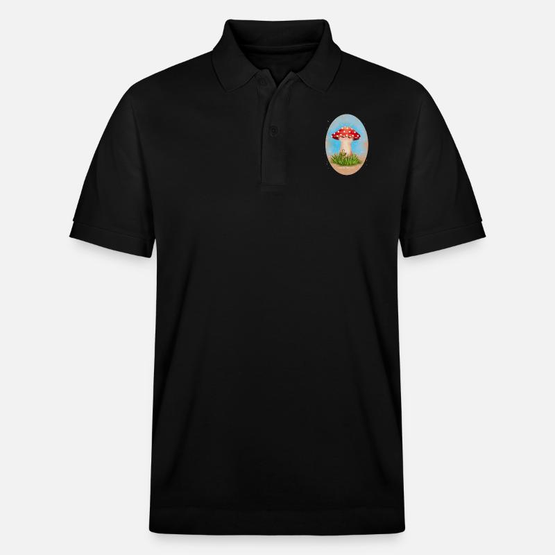 Pilz geht einkaufen - Stanley/Stella Unisex Bio-Poloshirt PREPSTER - Schwarz