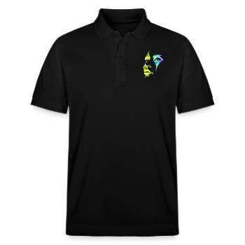 Beautiful female paint art Face colorful woman - Stanley/Stella Unisex Organic Polo Shirt PREPSTER - black - Front - Roxy (174cm) & Andy (188cm)