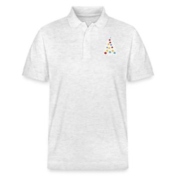 Verschneiter Weihnachtsbaum - Stanley/Stella Unisex Bio-Poloshirt PREPSTER - Weiß meliert - Vorne - Roxy (174cm) & Andy (188cm)