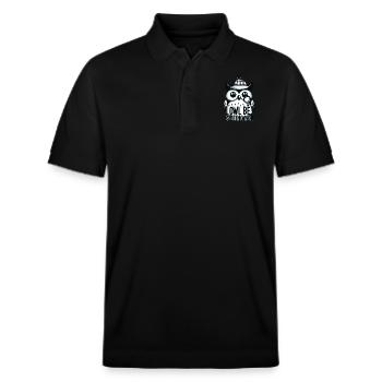 Owl beseeing you - Stanley/Stella Unisex Bio-Poloshirt PREPSTER - Schwarz - Vorne - Roxy (174cm) & Andy (188cm)