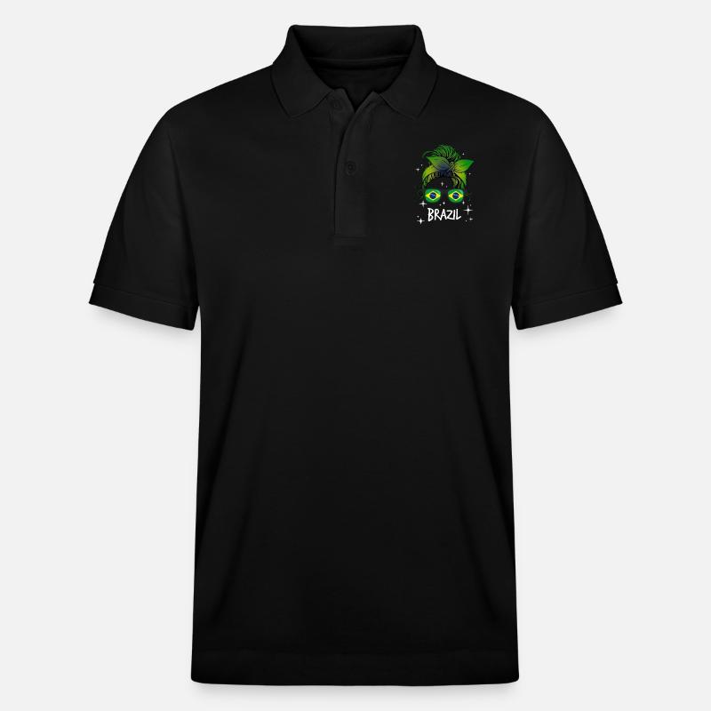 Brasilien - Stanley/Stella Unisex Bio-Poloshirt PREPSTER - Schwarz