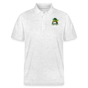 Gabon - Stanley/Stella Unisex Organic Polo Shirt PREPSTER - heather white - Front - Roxy (174cm) & Andy (188cm)