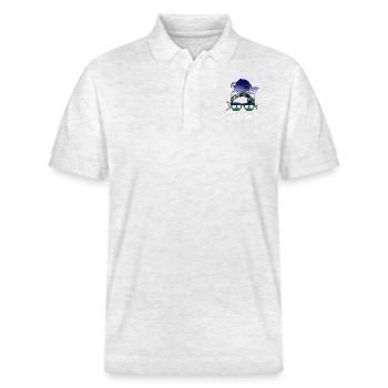Lesotho - Stanley/Stella Unisex Bio-Poloshirt PREPSTER - Weiß meliert - Vorne - Roxy (174cm) & Andy (188cm)